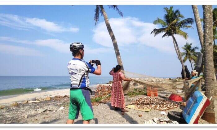 Cycling to Kovalam