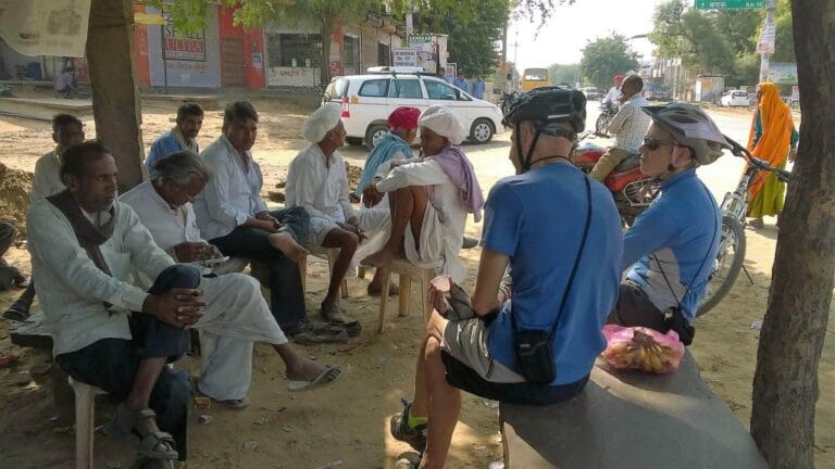 Break at Local Tea Shop Rajasthan Cycling