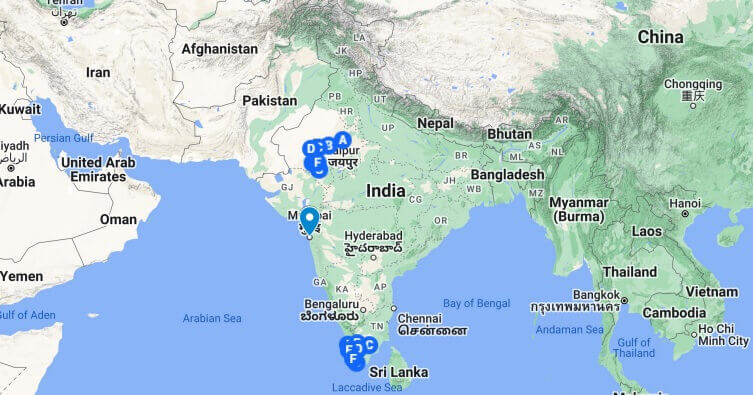 Best of India Cycling Route Map